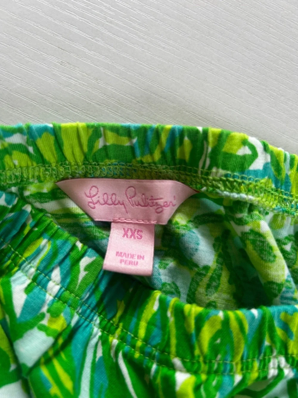 Lilly Pulitzer  XXS Strapless Dress in Lime Green, Teal & White - Picture 5 of 6